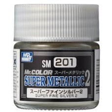 SM-201 Mr. Color Super Metallic Colors II Super Fine Silver 2 10ml. 